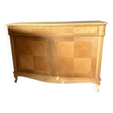 Contemporary Italian Natural Walnut Sideboard With Cherry Inlays