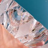 Chiseled bohemian crystal ashtray