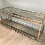 Console en chrome et verre