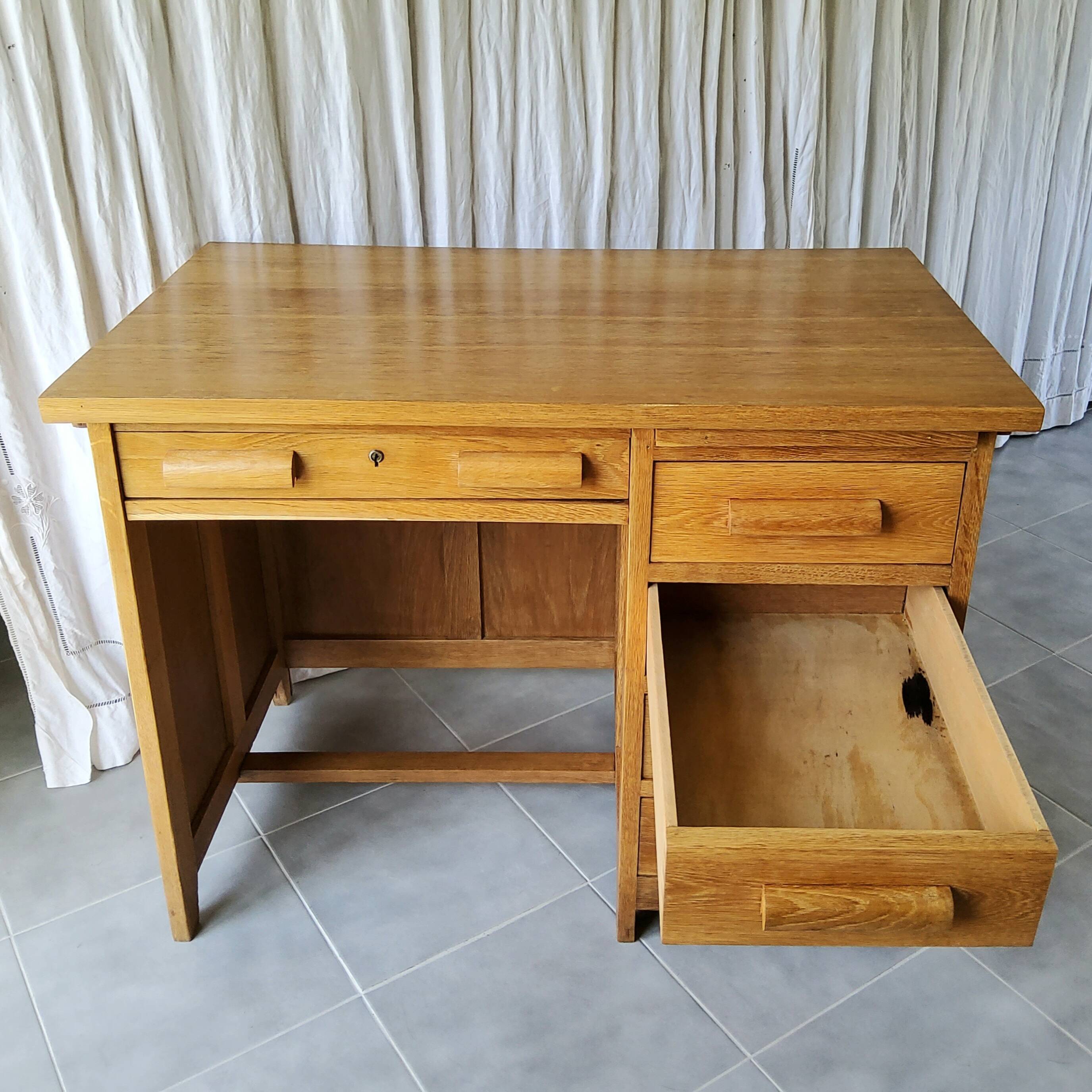 Bureau en chêne années 50/60
