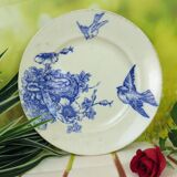 Plate iron earth decor blue birds