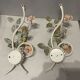 Ensemble de 2 appliques de fleurs italiennes tole