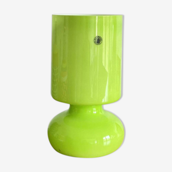 Lampe de table Lykta en verre couleur vert pomme Ikea années 80 vintage décoration chevet appoint