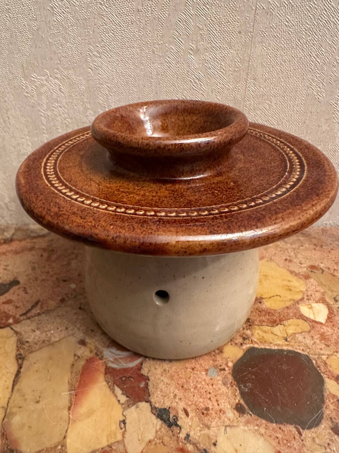 Berry pottery water butter dish