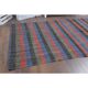 Vintage Turkish Hand-Knotted Wool Cotton Red Kilim Runner Rug 107x241