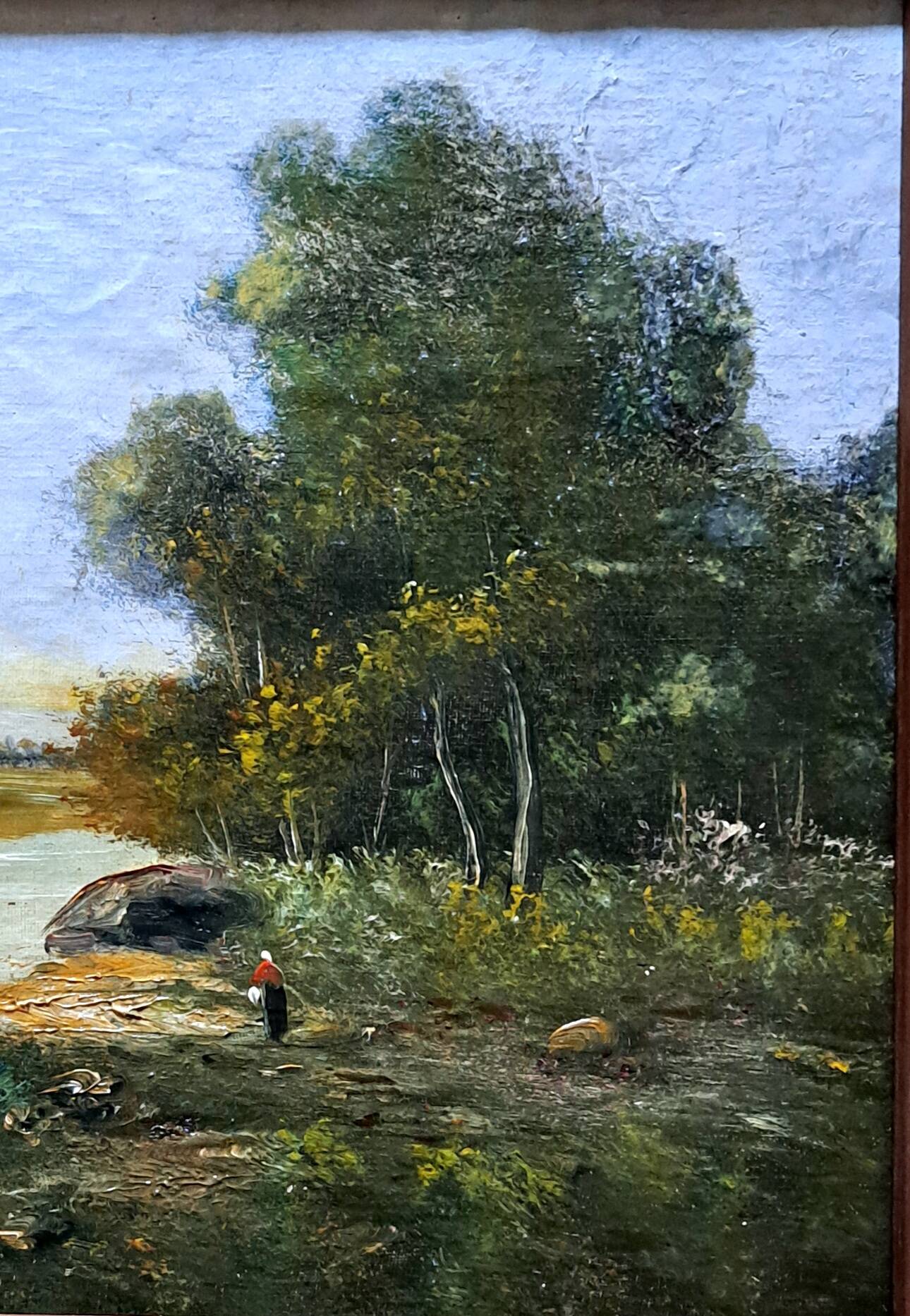 Tableau impressionniste -  Huile sur toile, Ecole française - Barbizon