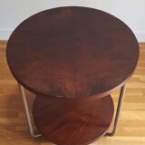 Side table Art Deco tripod wood and metal