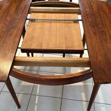 Table ronde extensible Palissandre Danemark vintage 1970