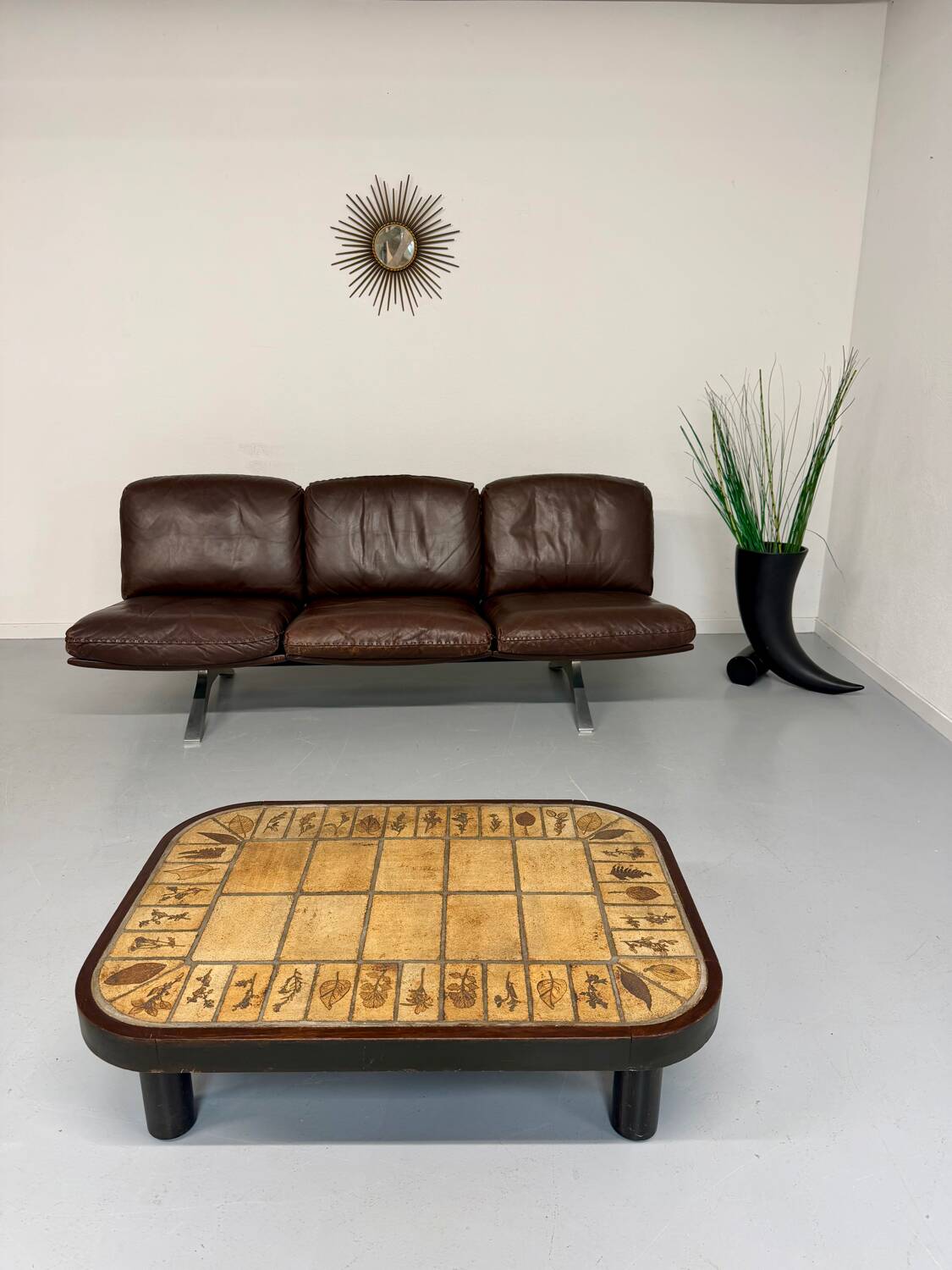 De Sede DS31 vintage leather 3-seater canapé banquette from the 1970s.