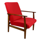 Chaise longue vintage en velours rouge, années 1970
