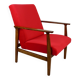 Chaise longue vintage en velours rouge, années 1970