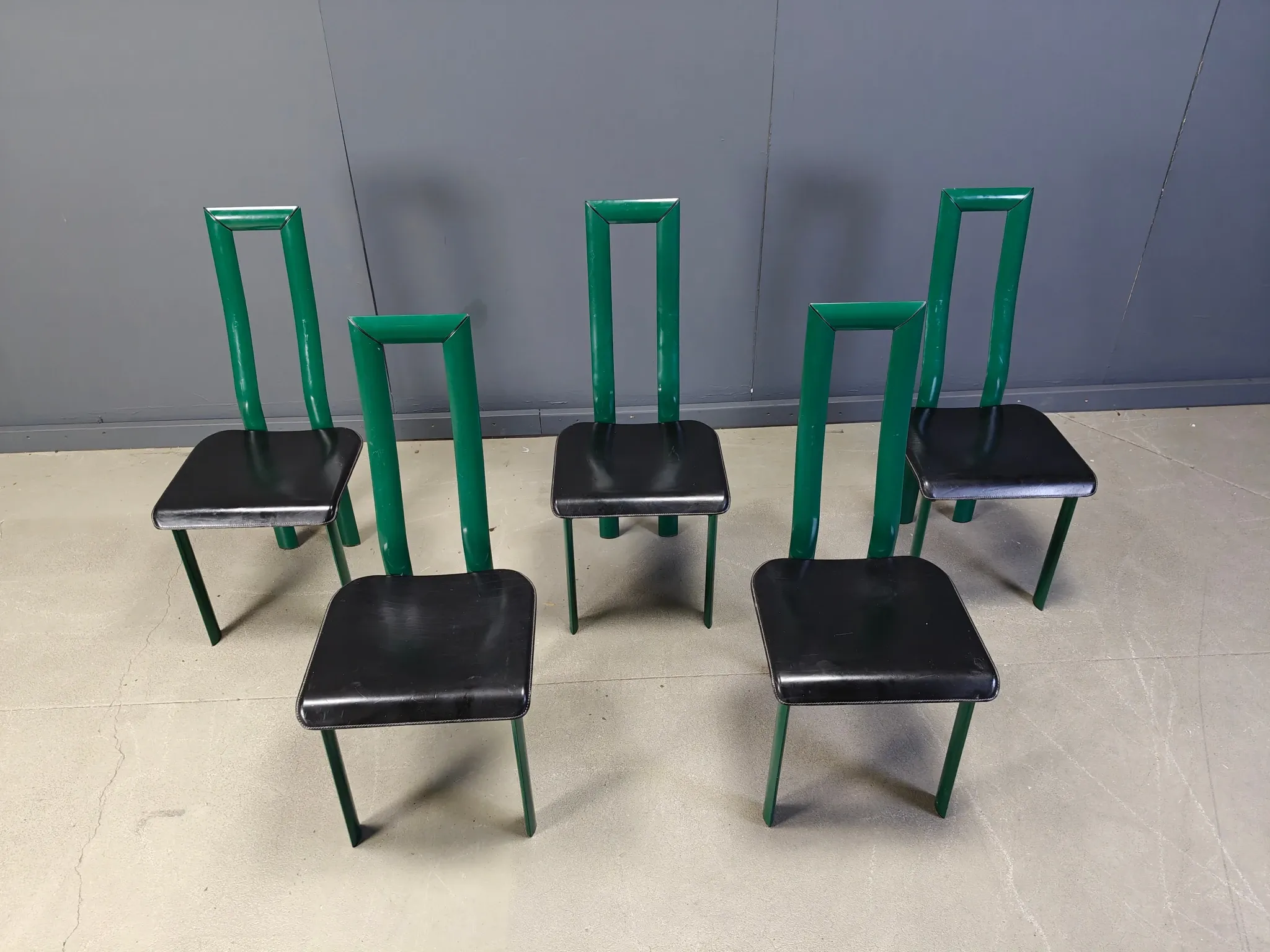 Italian Model Regia Dining Chairs by Antonello Mosca for Ycami, 1980s, set of 5