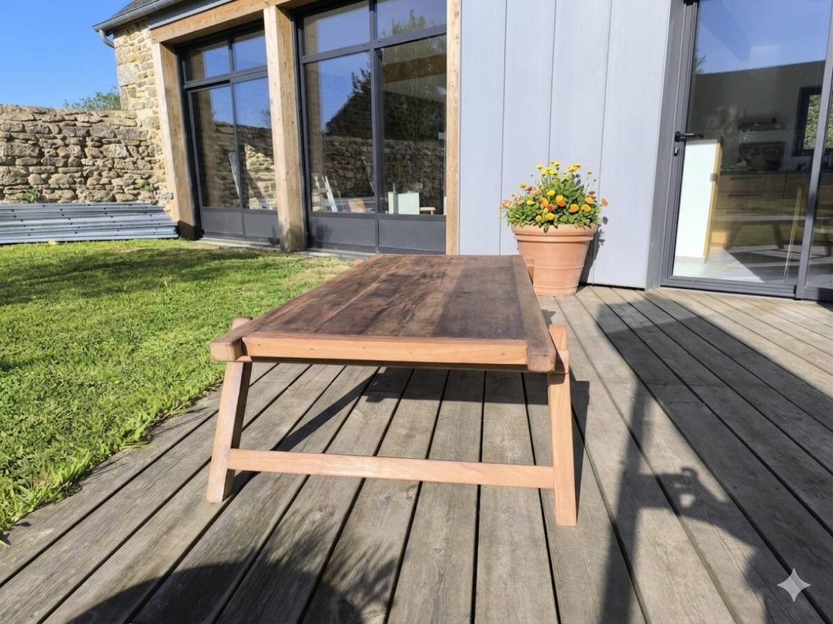 XXL coffee table in recycled wood - Industrial Style &