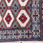 Handmade vintage rug Uzbek Bukhara 56cm x 83cm 1970s