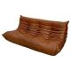 Togo Sofa in Brown leather attributed to Michel Ducaroy for Ligne Roset.