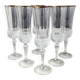 Lot of 6 x Champagne Flutes crystal/Valencay Gold/Crystal d'Arques