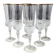 Lot of 6 x Champagne Flutes crystal/Valencay Gold/Crystal d'Arques