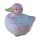 Boîte canard en barbotine blanc et rose