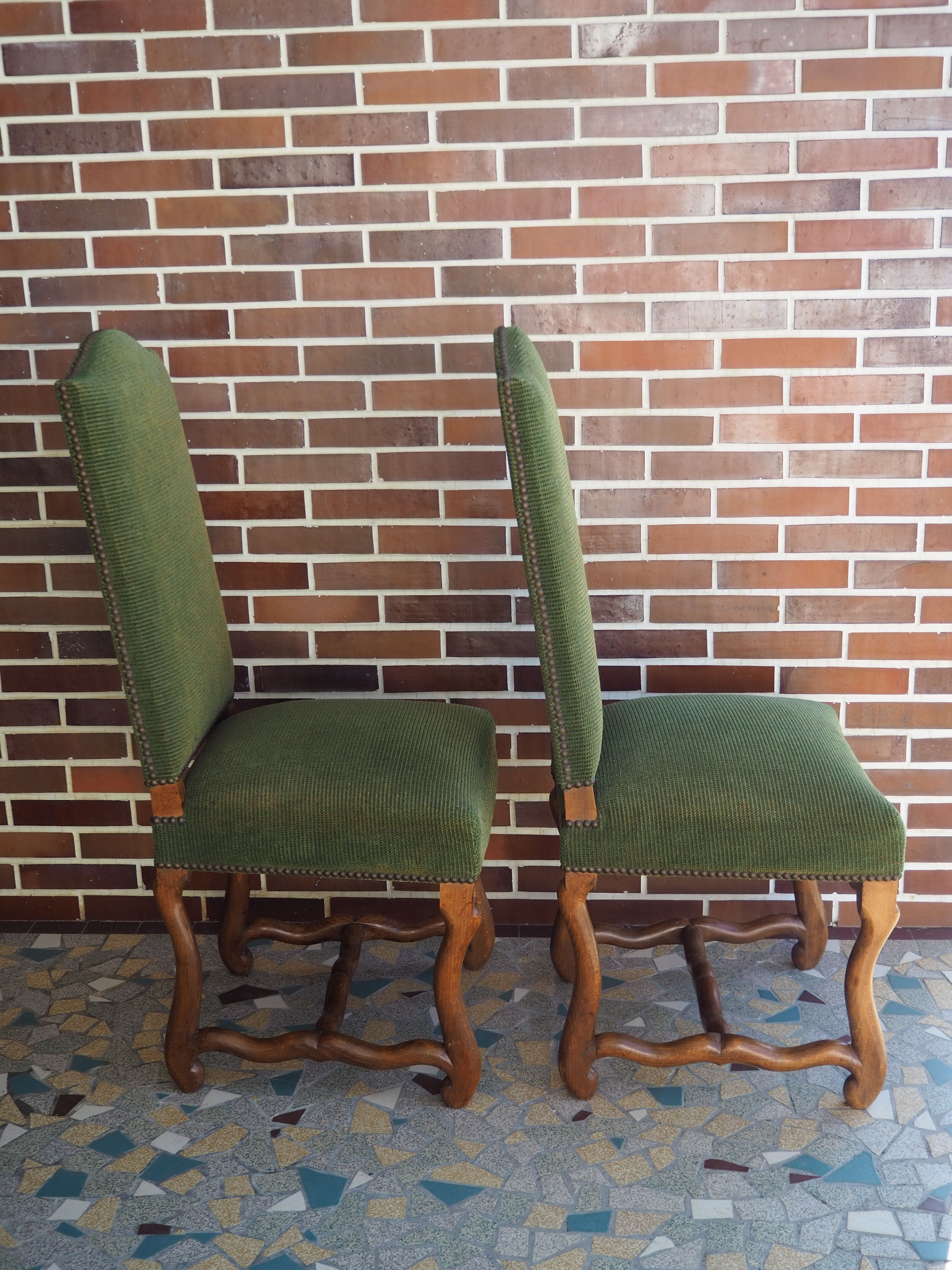 A pair of Louis XIII-style sheep bones chairs