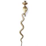 Large Brass Cobra Wall Candle Holder, 1970s