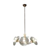 Brass glass chandelier, 1940s