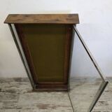 Atypical old wooden and metal wall display case