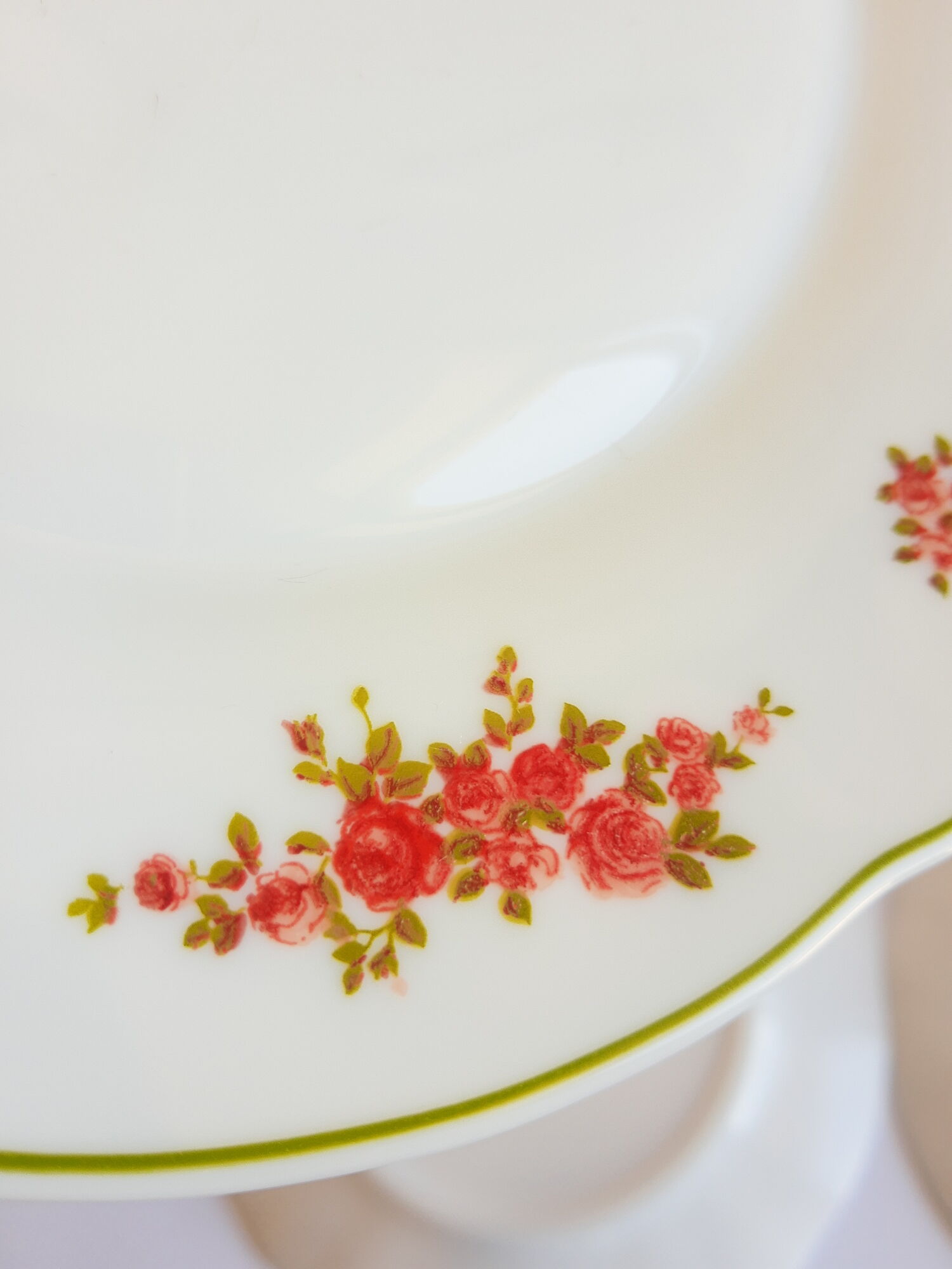 Set of 8 dessert plates opaline pink patterns Arcopal France Vintage