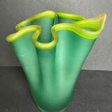 Handkerchief vase in frosted glass