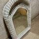 Miroir blanc rotin vintage