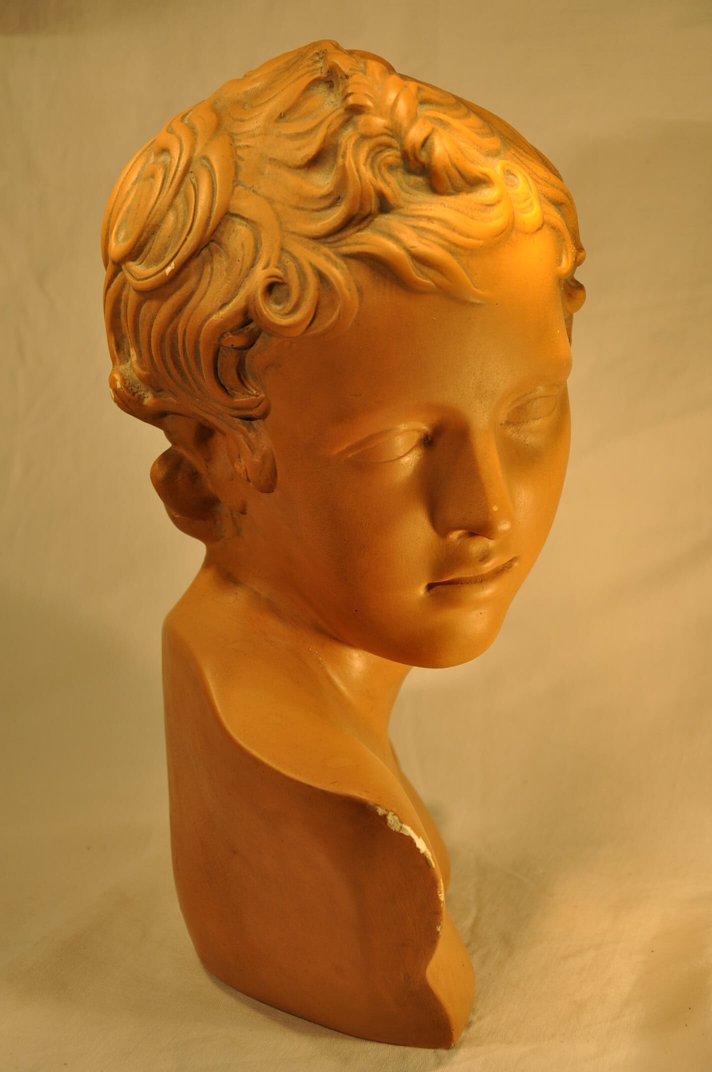 Plaster cherub bust