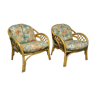 Pair of chairs in tropical tapestry