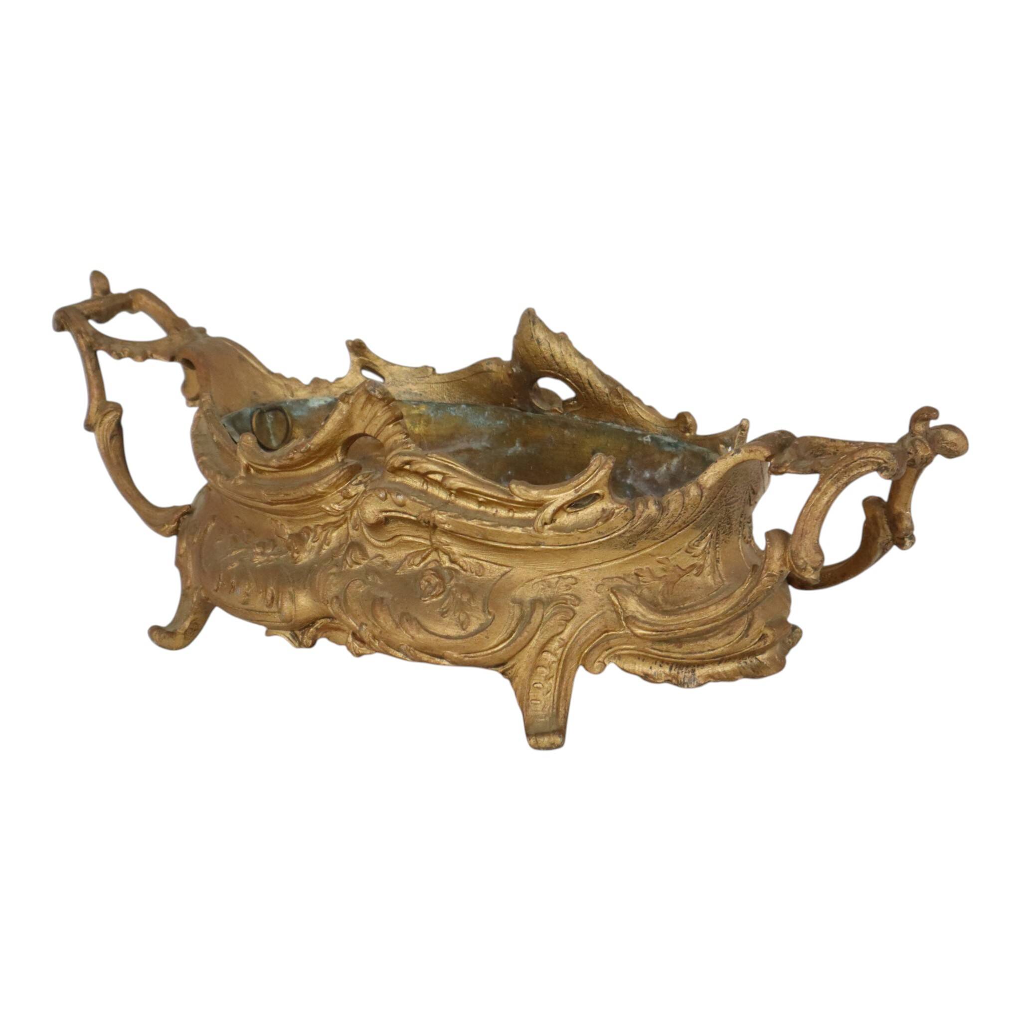 Rococo-style gold-colored jardinière/flower planter, early 20th century.