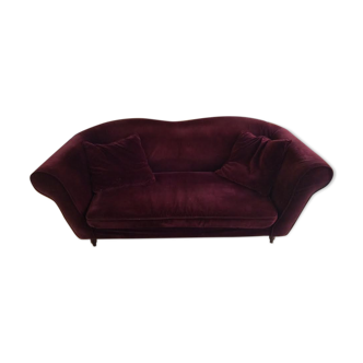 Red velvet sofa