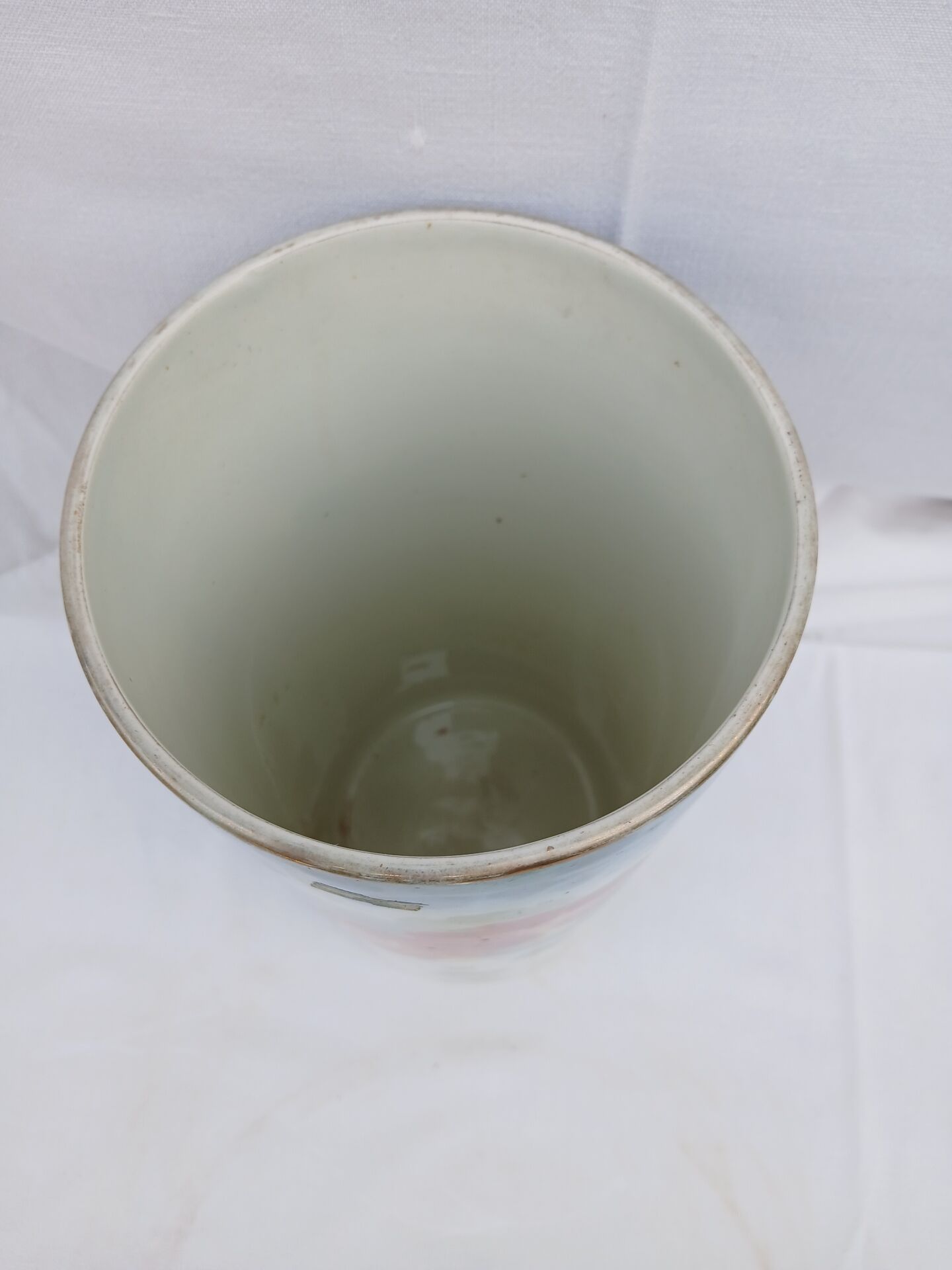 Vase tube ancien K&G Lunéville - décor fleurs