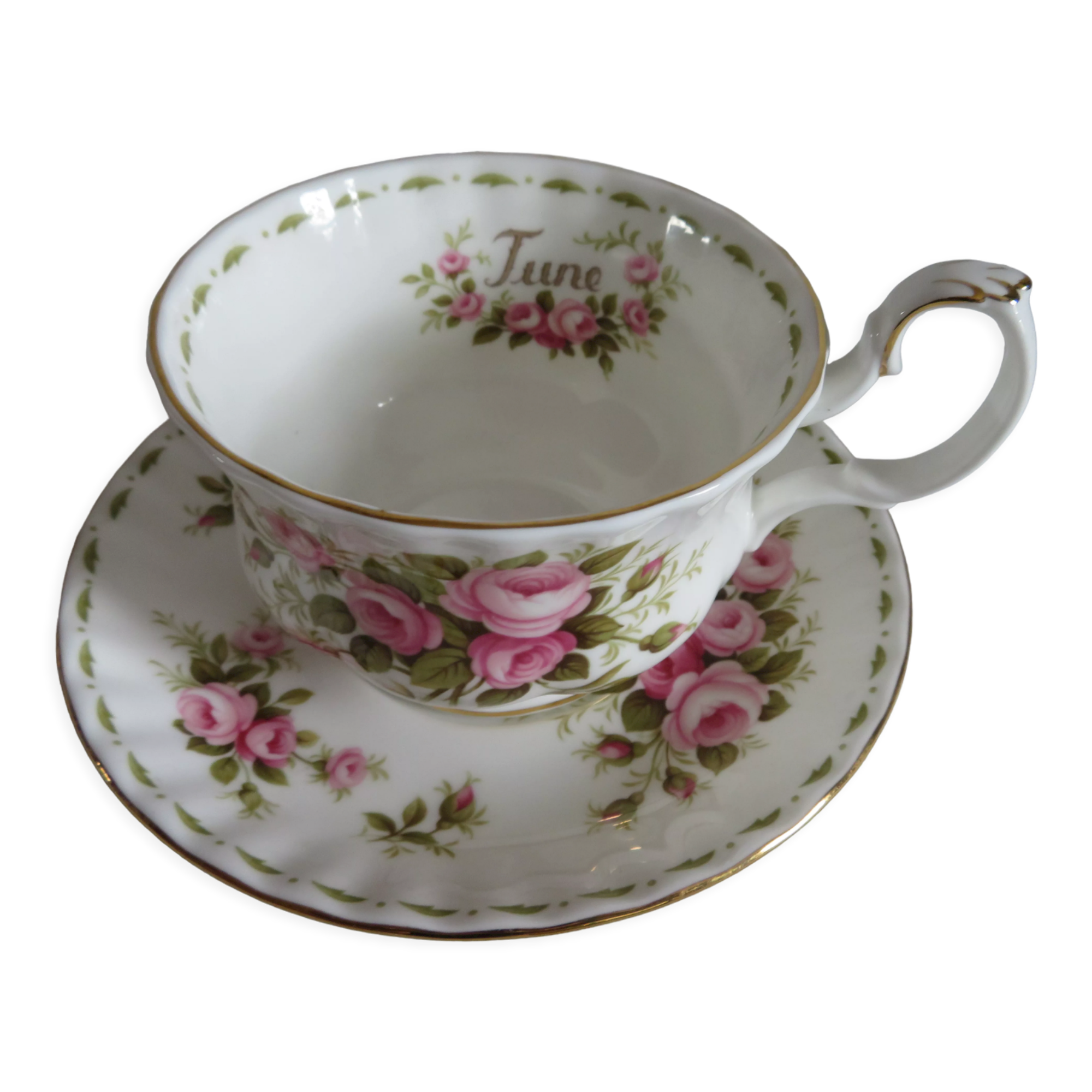 Royal Albert Porcelain Cup and Saucer (June)