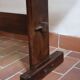 Solid oak coffee table, key stretcher, 1950s.