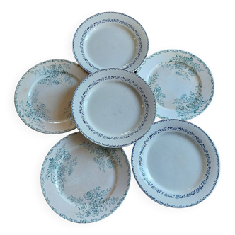 Iron Earth plates blue green tones mismatched lot