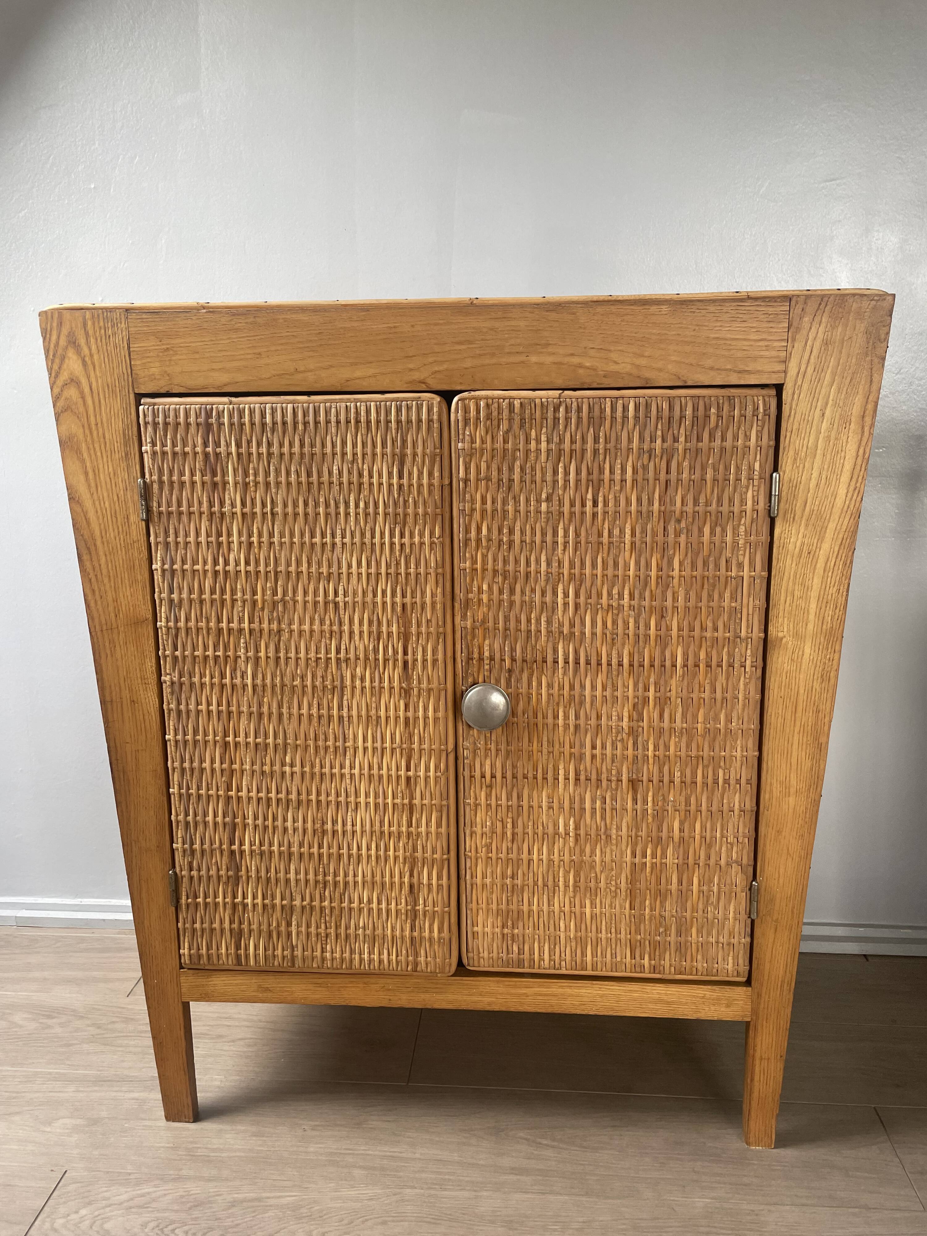 Vintage woven cane buffet