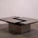 Table basse Belgo en métal brossé chromé
