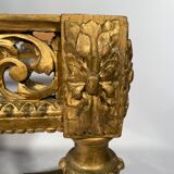 Middle wooden table with green-golden patina Louis XVI style, nineteenth century.