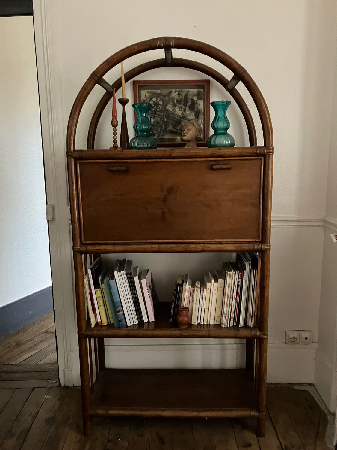 Rattan bookcase