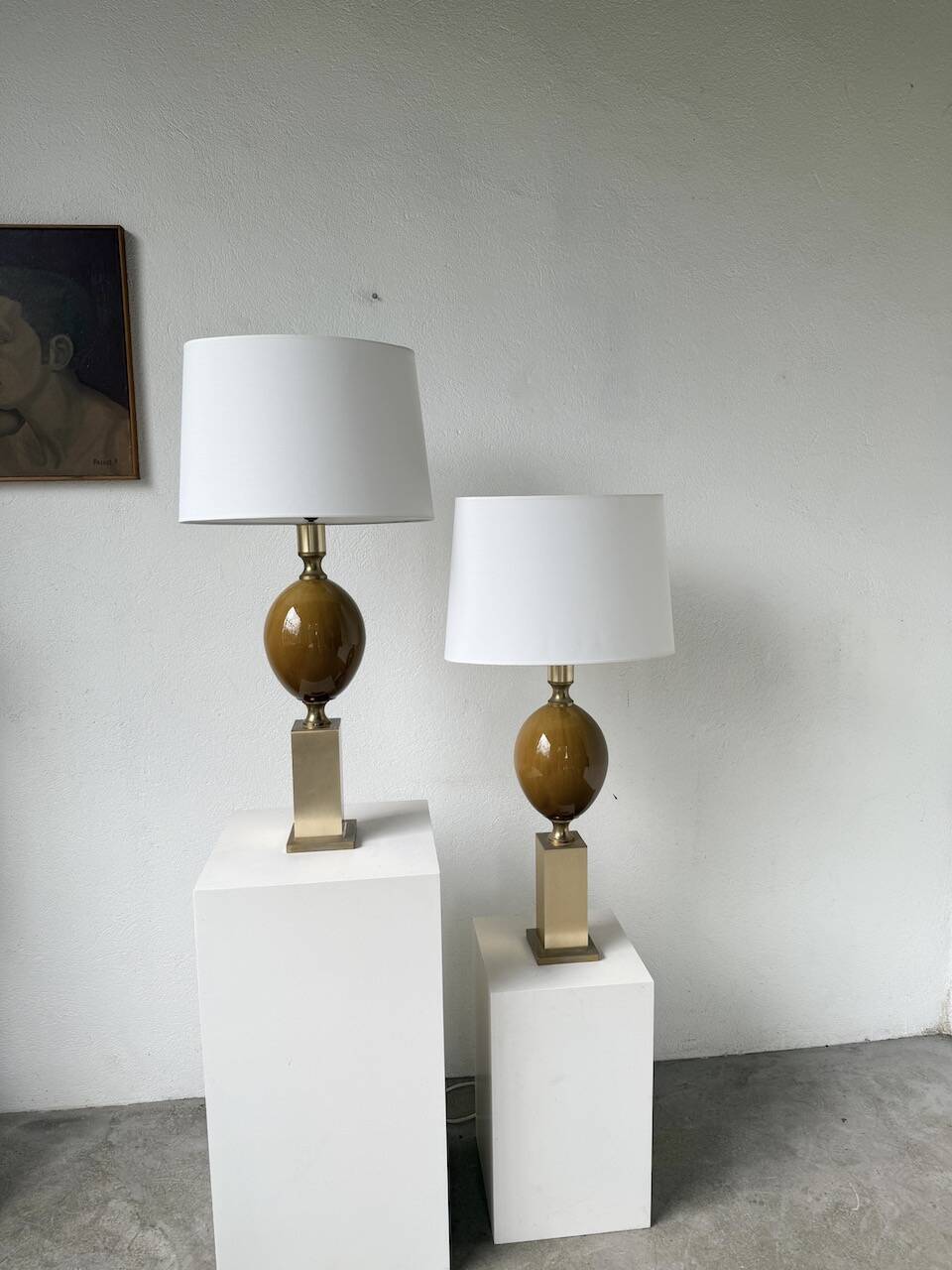Pair of Philippe Barbier table lamps from the 70s