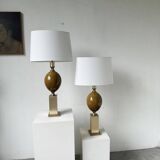 Paire de lampes de table Philippe Barbier années 70