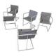 4 x Pierre Mazairac & Karel Boonzaaijer, Hennie de Jong int, grey fabric, white steel, 1970s