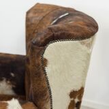 Fauteuil art déco en peau de vache