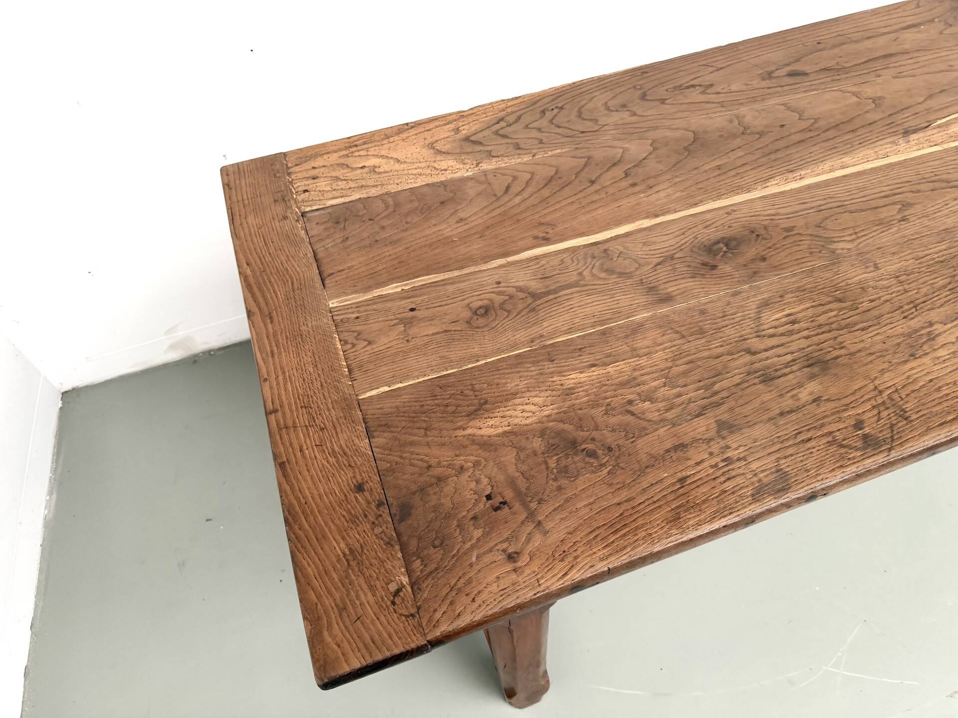 Farmhouse table, solid oak, 20th century.