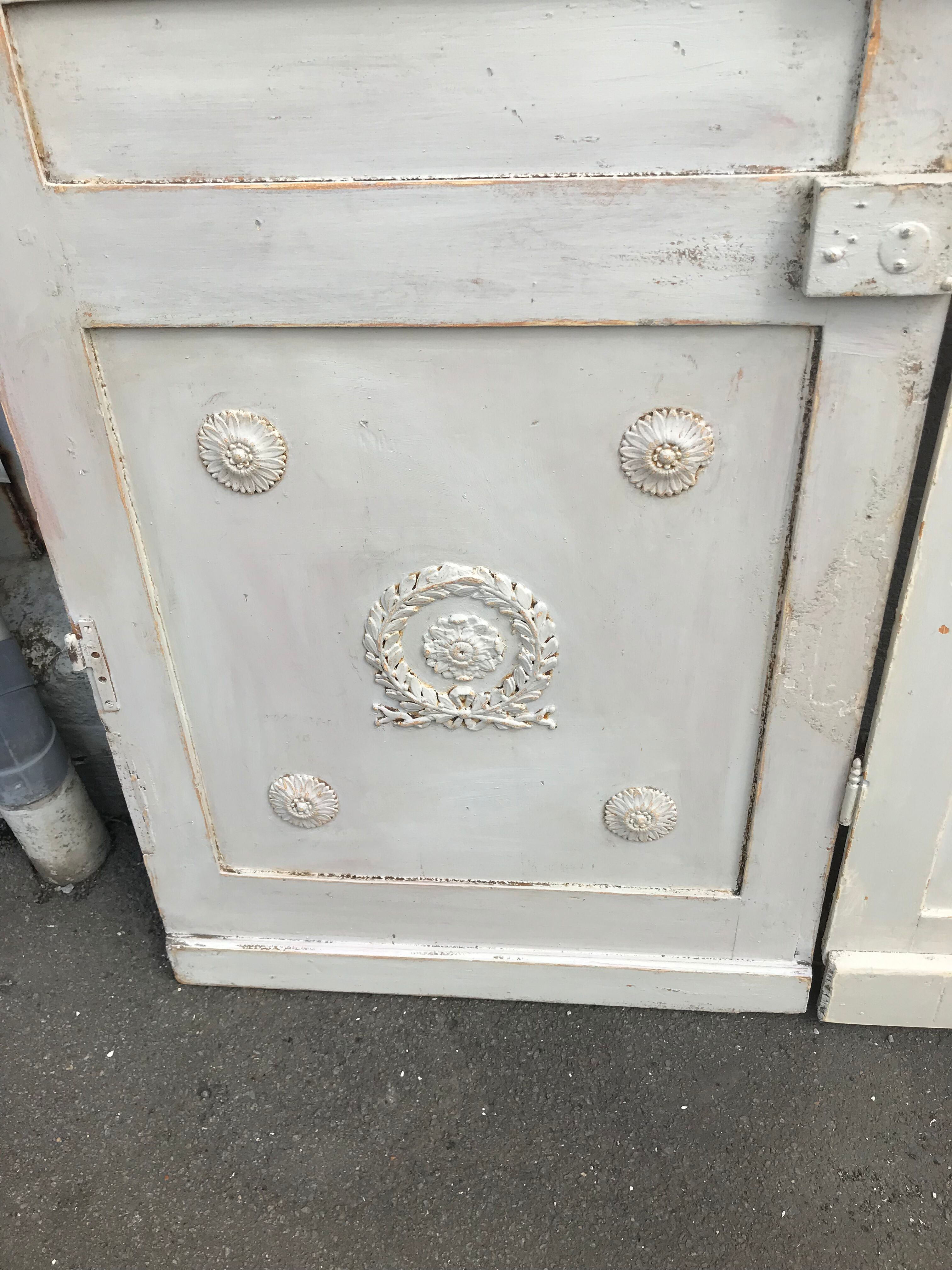 Pair of doors with wood molding