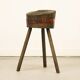Primitive Wabi Sabi oak chopping block / pedestal