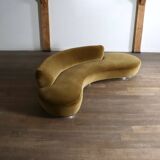 Vladimir Kagan serpentine sofa in velvet for Directional USA 1999