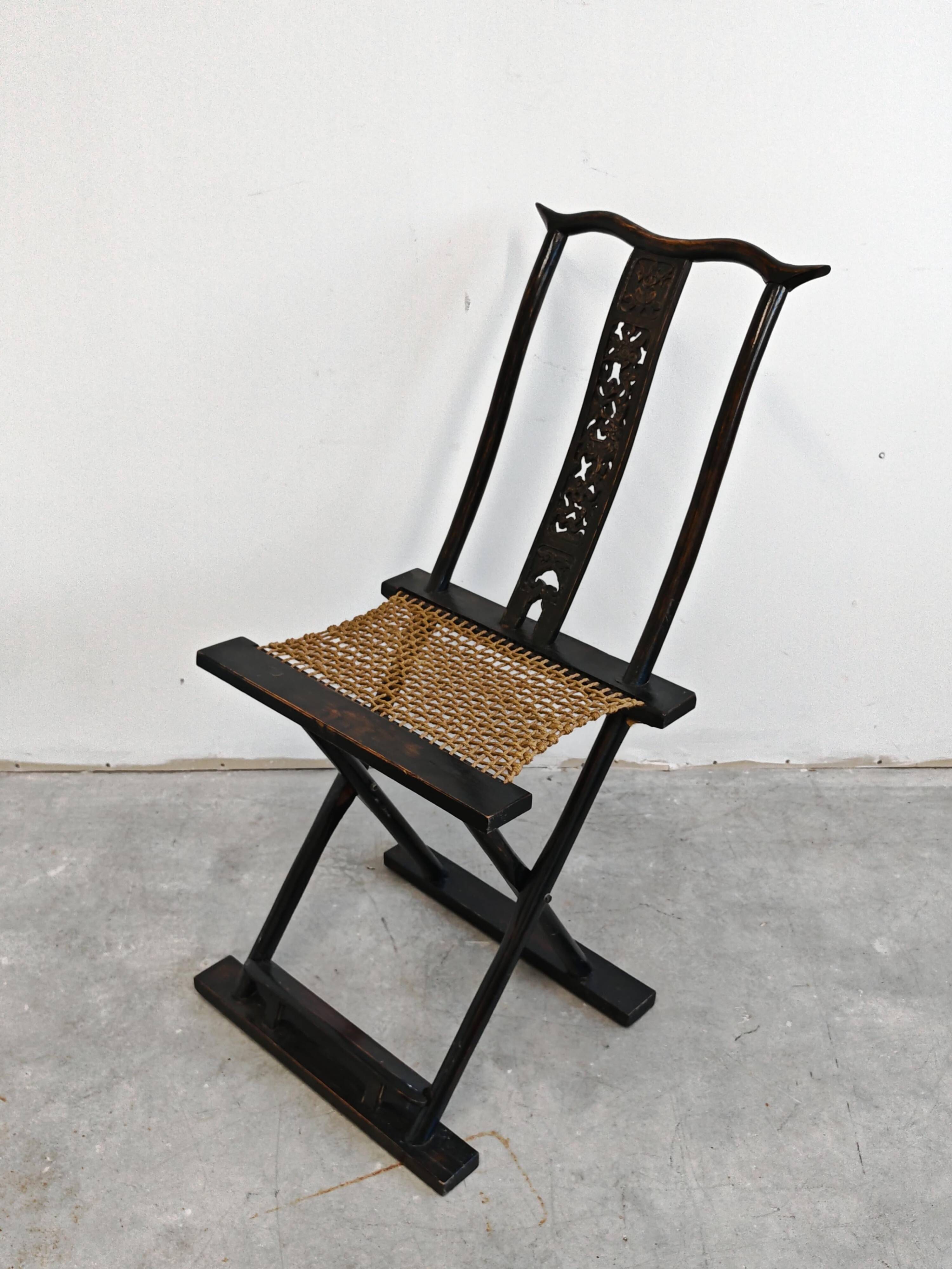 Pair of antique folding chairs Mare, China, circa 1880